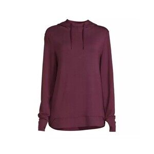 Athletic Works Women's Medium‎ Athleisure Mock Neck Hoodie Purple Eggplant